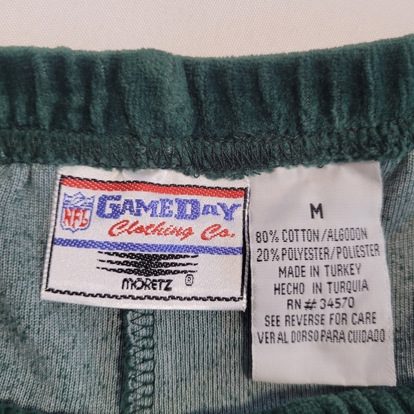 NFL Greenbay Packers VTG Green Velour Pullon On Pants Size Medium - Picture 6 of 7